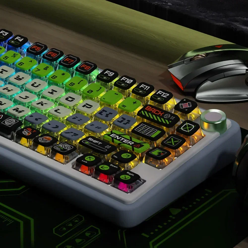 Tema Doomsday teclado mecânico, pbt + pc, 122 chaves, diy, personalizado e bonito, para 60, 80, 87, 98, 104, 108