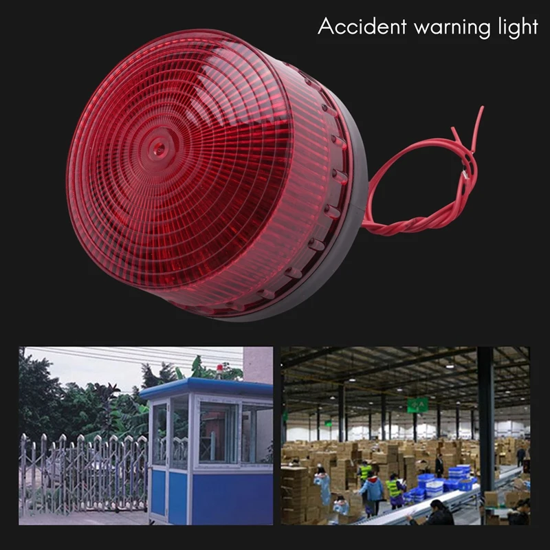 AC 220V Industrial LED Flash Strobe Light Accident Warning Lamp Red LTE-5061 De