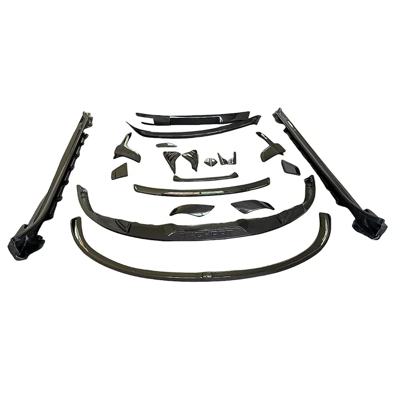 

Auto Part T Style Carbon Fiber Front Lip Side Skirts Rear Diffuser Wing For Pors Taycan GTS Turbo Bumper Body Kit