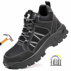 Chaussures de sécurité anti-ald pour hommes, bottes de travail, chaussures invisibles à boucle, baskets de travail verdes avec embout en acier, chaussures de protection