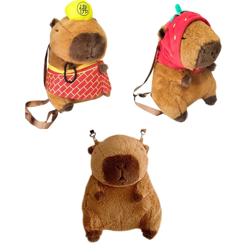 Unique Capybara Designs Plush Backpacks School Bag Daypacks for Animal Enthusiasts