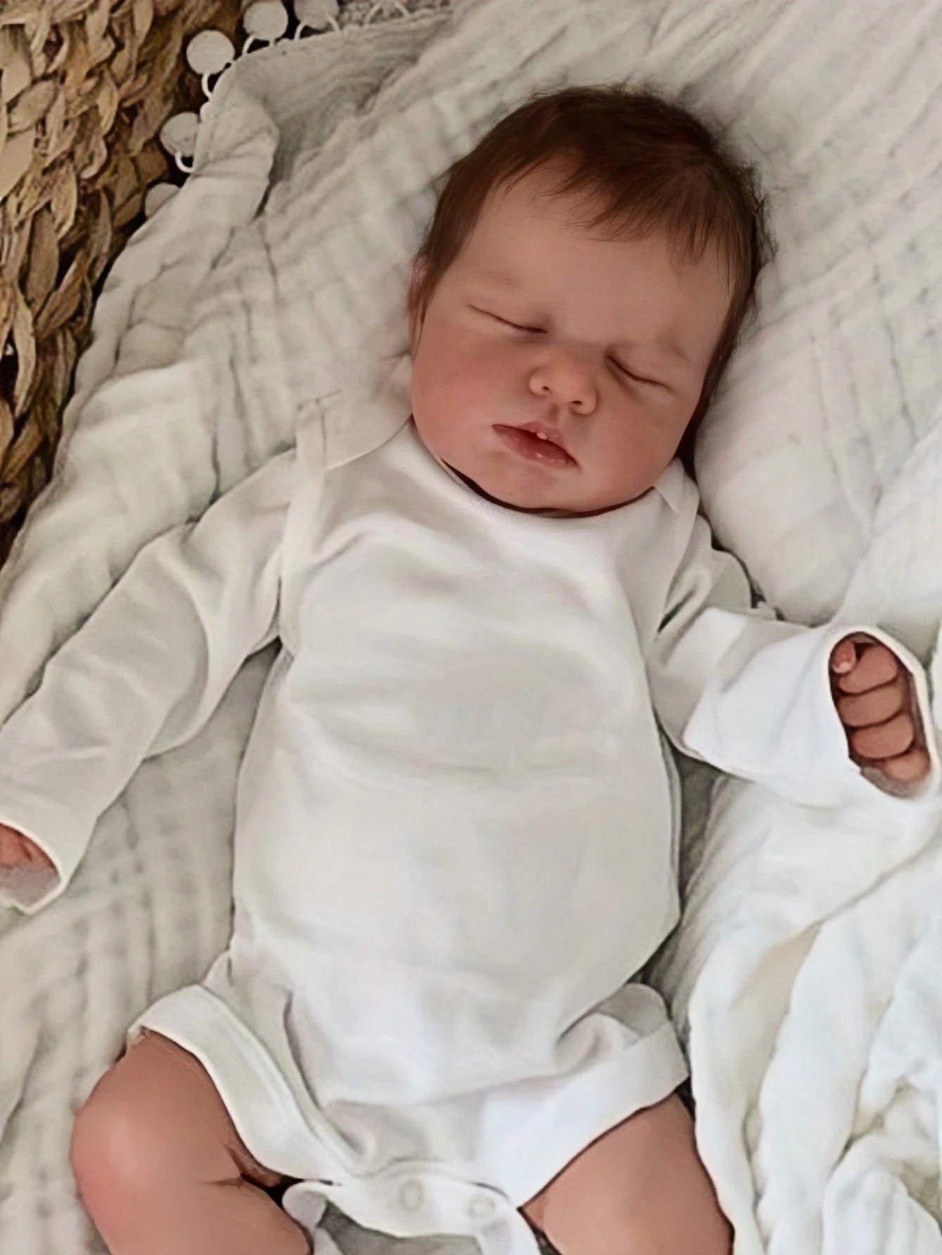 Risbecko Entzückende 20 Zoll lebensechte wiedergeborene Babypuppe – handbemalt mit sichtbaren Adern – Geburtstagsgeschenk/Weihnachtsgeschenk