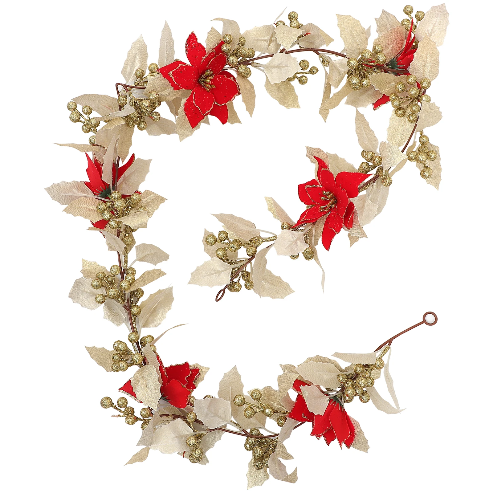 

Christmas Rattan Decoration Glitter Flower Vine Artificial Garland Decorations Floral Silk Vines Man