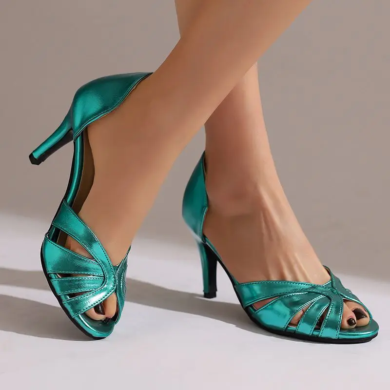 ORCHA LISA 2025 Luxury Women Shiny Sandals Peep Toe Stiletto 9cm Slip On Large Size 45 46 47 48 Sexy Dating Female Shoes Summer - view 5