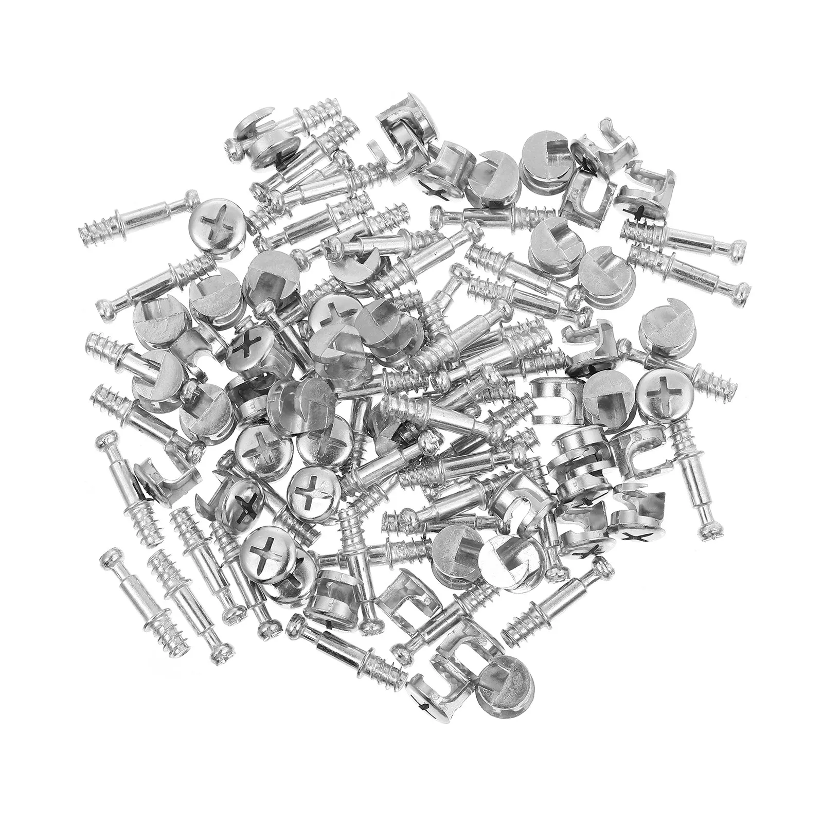 50Sets Furniture Connecting Kit High Quality Alloy 28Mm Pre-Inserted Nut Zinc Alloy for Office Cabinets Wardrobes Beds