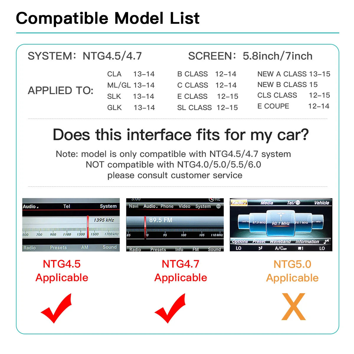 Wireless Carplay Android Auto for Mercedes Benz C117 W176 W204 W204 CLS GLK Class NTG 4.5 4.7 Android Auto Mirror Link image 3
