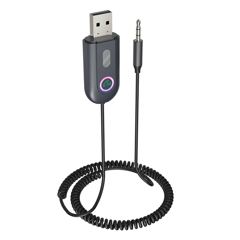 AUX COMPLETO para Bluetooth 5.3 para adaptador de carro, kit receptor Bluetooth USB 2.0 de entrada de 3,5 mm para áudio de carro, estéreo doméstico e alto-falante