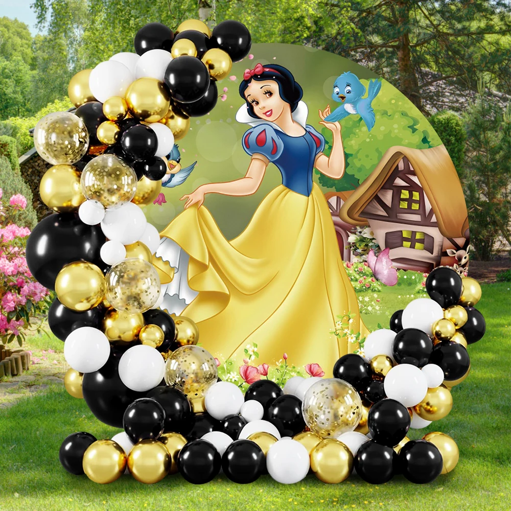เจ้าหญิงสโนว์ไวท์วันเกิดตกแต่งรอบฉากหลังพื้นหลังการถ่ายภาพ Baby Shower ฉลอง Props ถ่ายภาพ