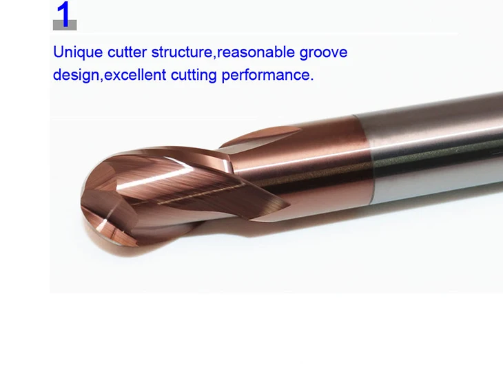 SUREWEL HRC63 Kugelfräser-Schruppfräser für Stahl, Formenstahl, Kohlenstoffstahl, vergüteten und gehärteten Stahl, Metallwerkzeug – Detail 5