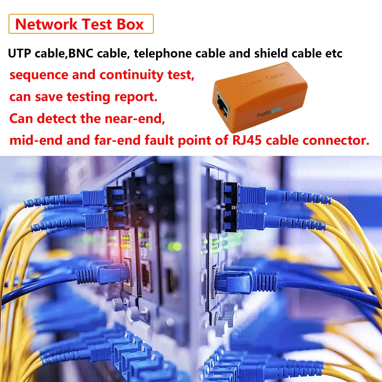 Netzwerkkabel-Testbox Original UTP-Kabel-Testbox für CCTV-Kamera-Tester Erkennen Sie defekte Punkt des RJ45-Netzwerkkabelsteckers