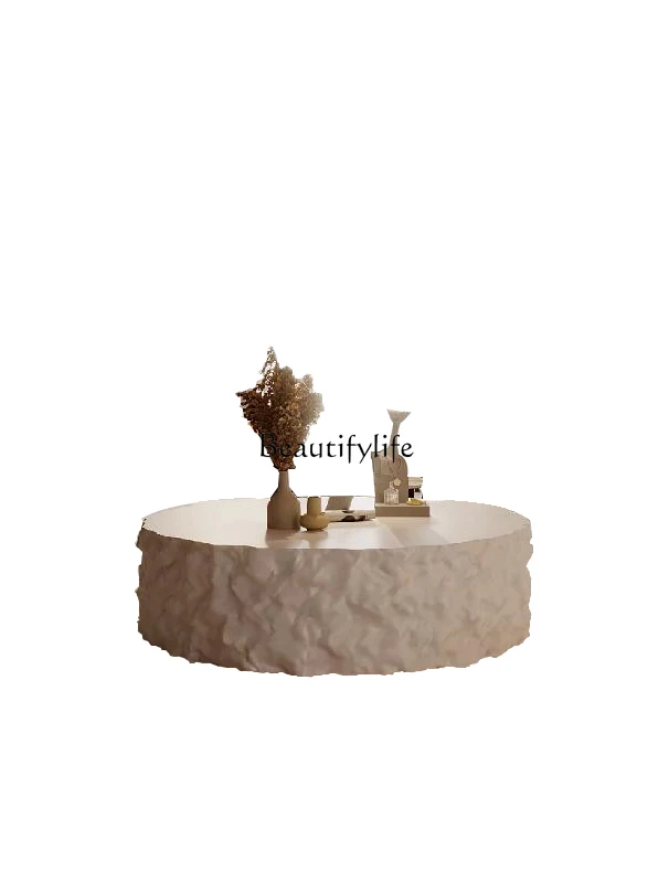 

Dongshi Coffee Table FRP Light Luxury High-Grade Minimalist Modern round Integrated Table Combination