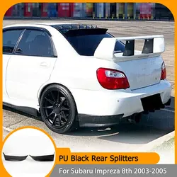 PU Unpainted Black Primer Auto Car Rear Splitters Bumper Lip Apron Flaps Cupwings For Subaru Impreza 8th 2003-2005
