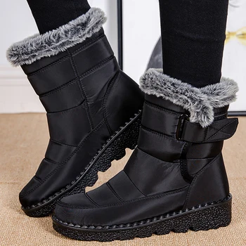 Frauen Stiefel Schnee Plus Größe Schuhe Frau Plattform Frauen Schuhe Casual Mid Hohe Stiefel Plattform Winter Mädchen Stiefel Botas Mujer