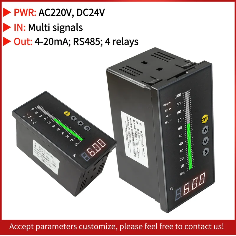 

Liquid Level Instrument 4-20mA 4 relays RS485 output Automatic electronic digital display liquid level indicator controller