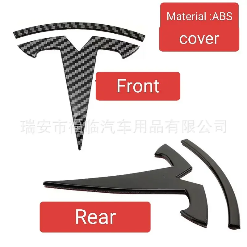 

ABS Car Front For Tesla Mode 3 Model Y Hood Cover personalization Emblem Sticker Styling Body Rear Trunk Badge Decal Accessories