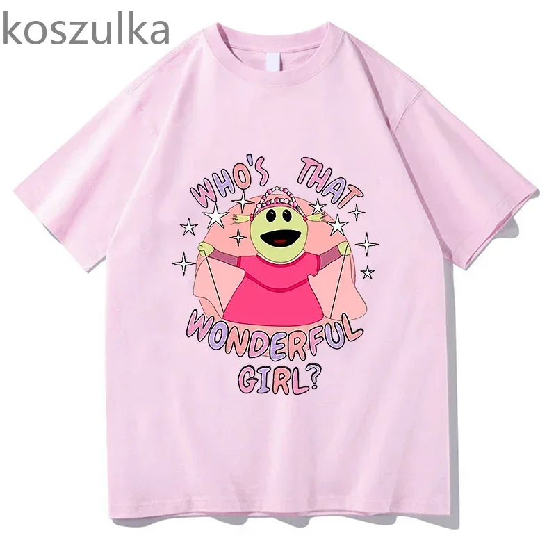 Nanalan Mona Who's that Wonderful Girl T Shirt Men Fashion Hip Hop T-shirt 100% Cotton Oversized Short Sleeve T-shirt Streetwear