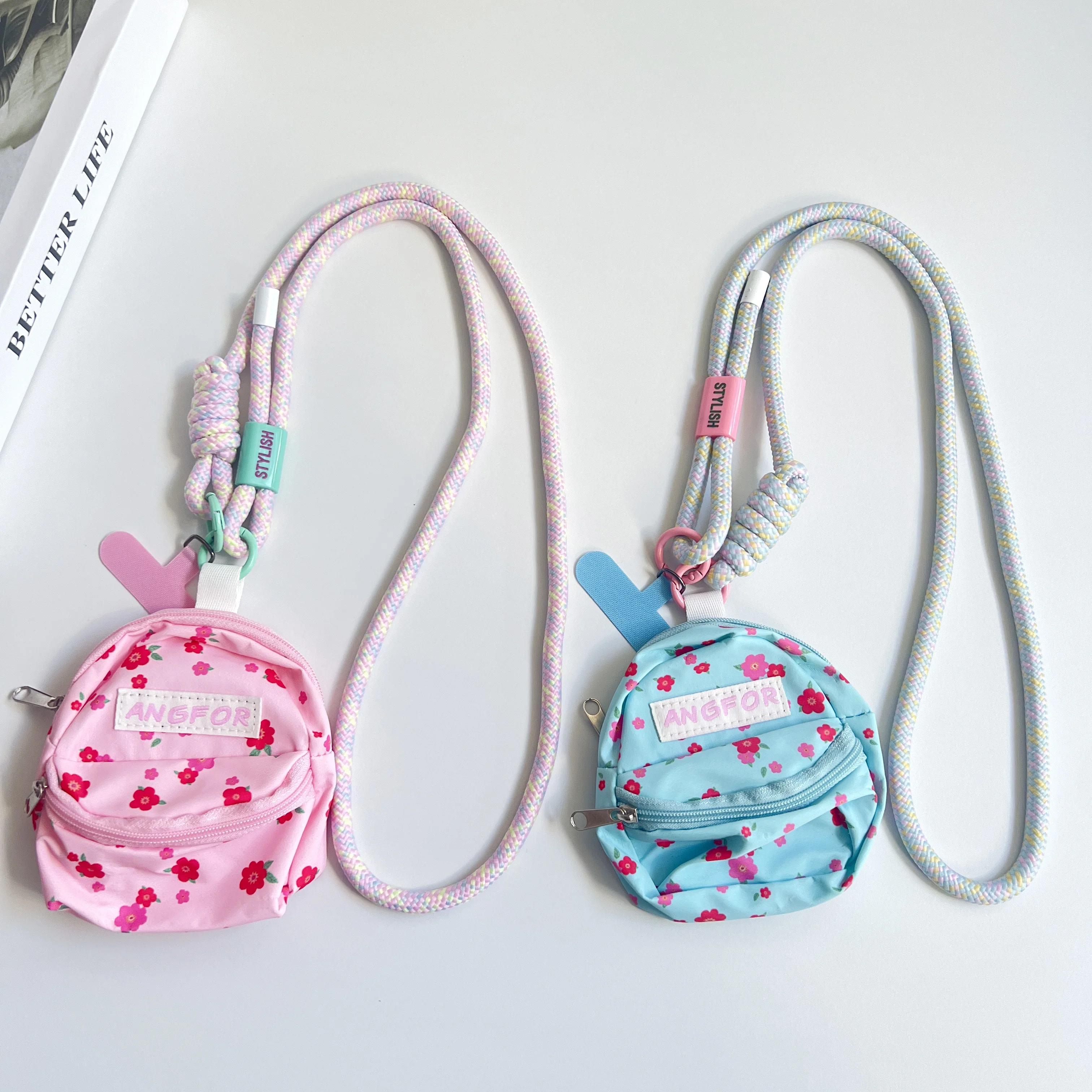 

DIY Simple And Adjustable 2-in-1 Mobile Phone Lanyard, Wrist Short Lanyard, Headphones, Small Change Mini Accessory Bag, Pendant