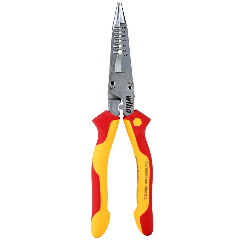 Wiha 47199 Professional 6-in-1 Multi-functional Electrical Insulation Stripper Pliers 200mm - Electrical Repair And Assembly Too