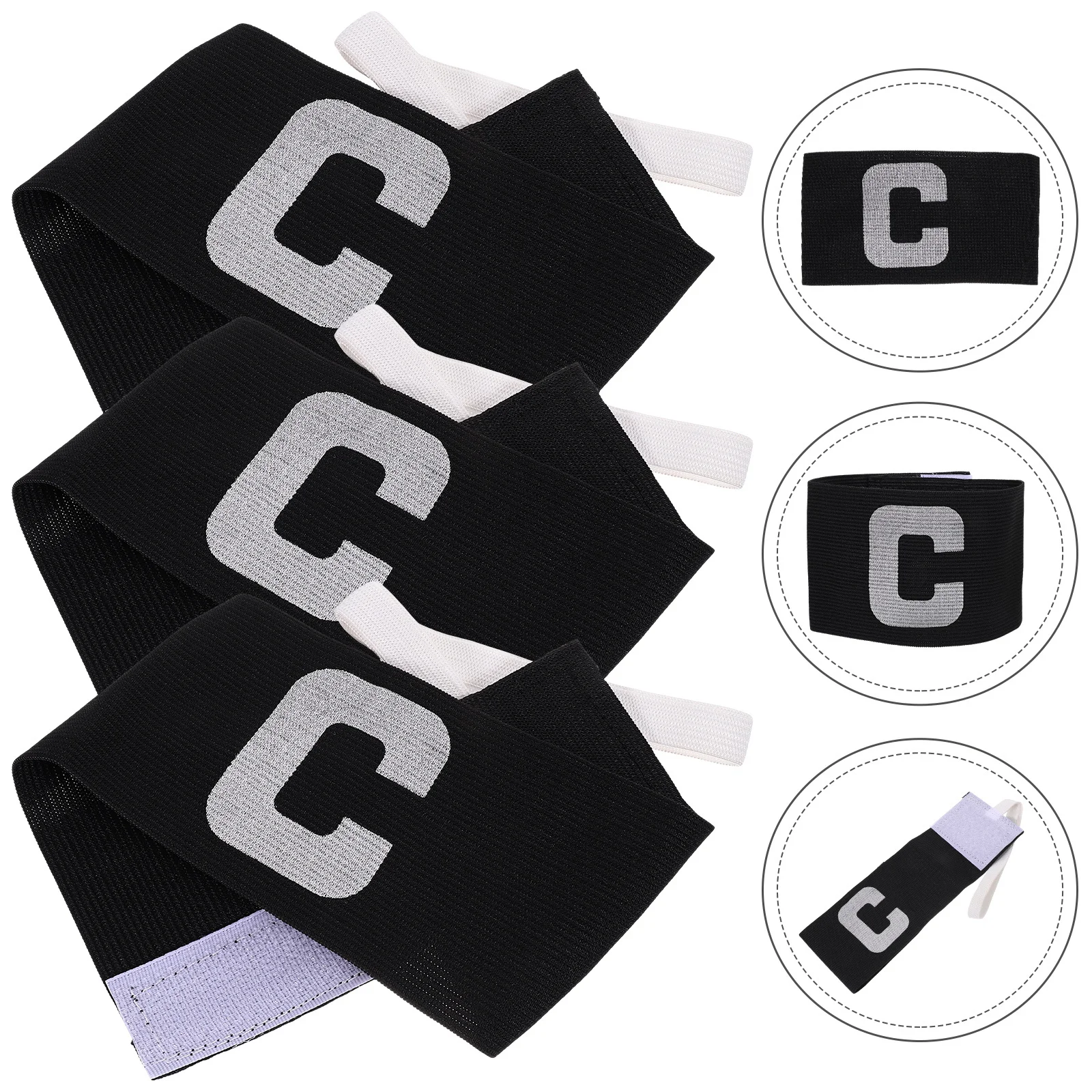 

3Pcs Portable Football Bands Simple Design Practical for Various Team Sports Captain Armband Professional Captain Band