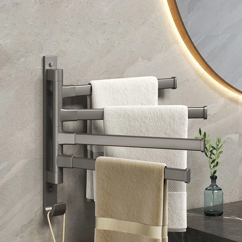 

Rotating Towel Rack No Punching Toilet Rack Hanging Towel Rack Towel Pole Bathroom Artifact Wall Hanging Towel Storage RackZF220