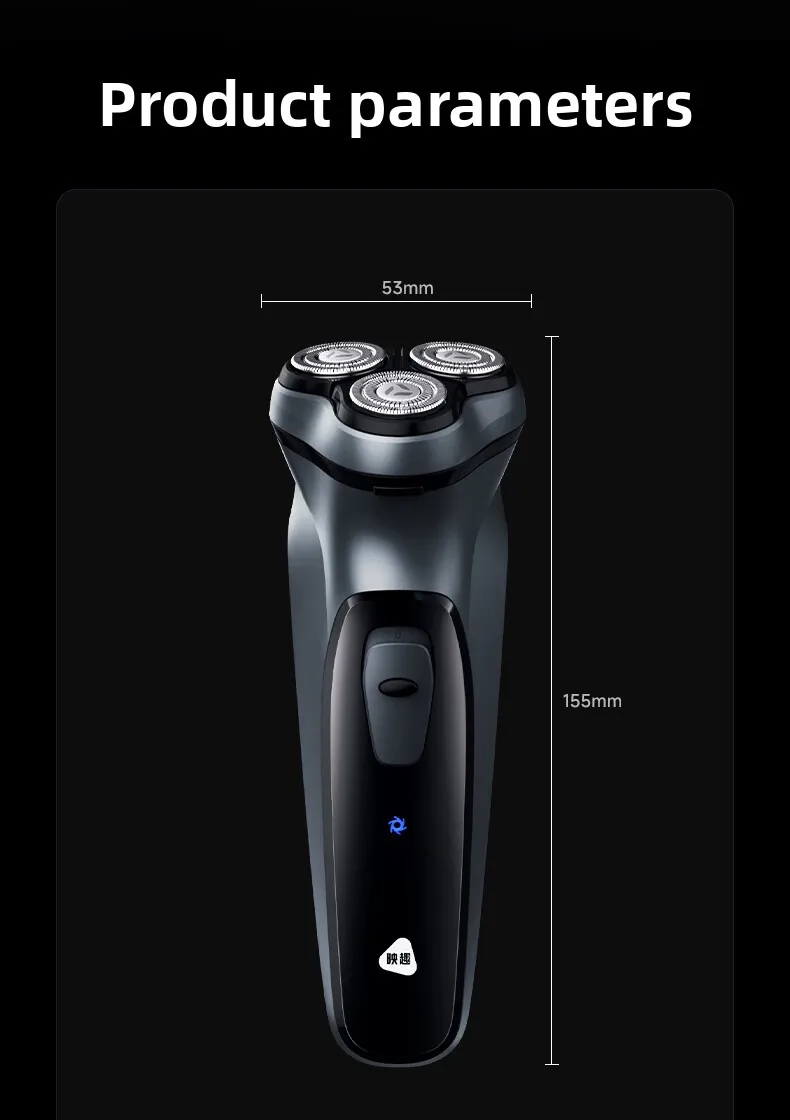 ENCHEN BlackStone Men Electric Shaver 3D Floating Head Anti Pinch 1H Fast Charge Pop Up Sideburn Trimmer Portable Beard Razor