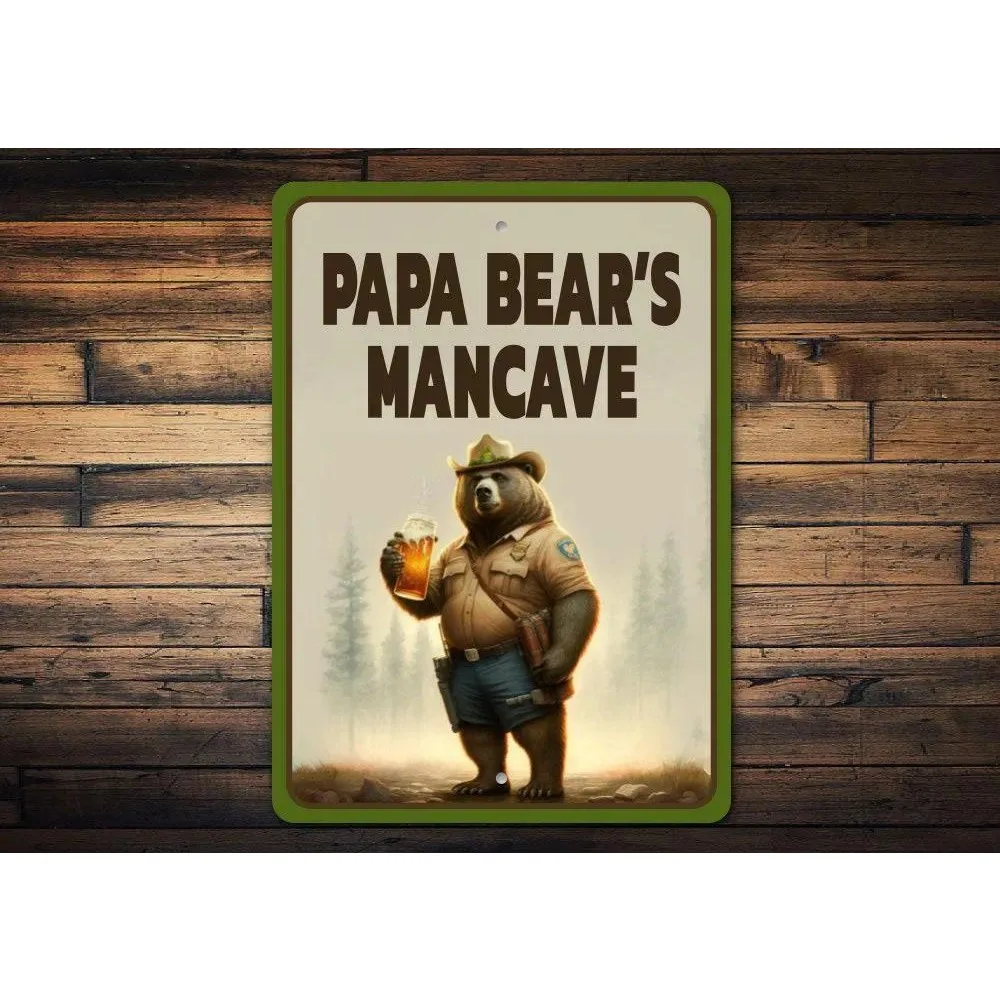 CIFbuy Personalized Rectangular Aluminum Plaque, Custom Name Bear Door Decor Gift (Only For Decoration)