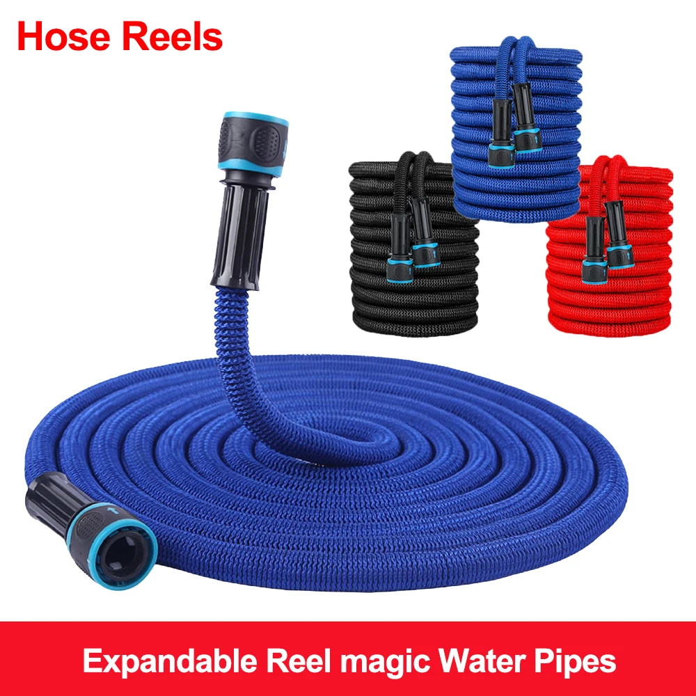 Garden Hose Expandable Reel Magic Water Pipes Hose No Leaks Or Bursts Flexible Hose Space-Saving Garden Water Gun Set Cleaning