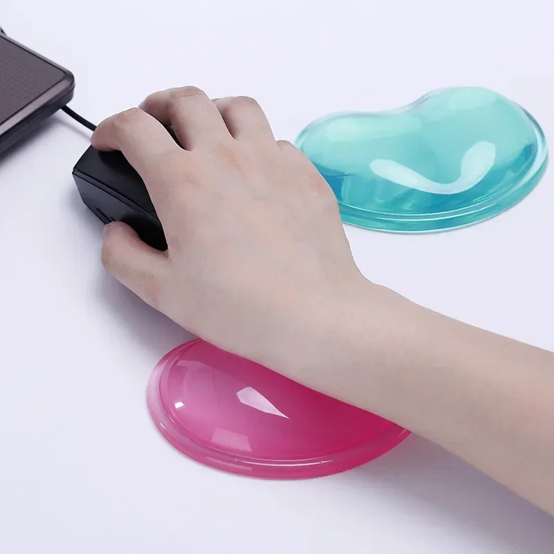 Silicone Crystal Mouse Pad Solid Colour Translucent Non-slip Soft and Comfortable Desk Pad Wrist Pads Easy To Clean Wrist Pads