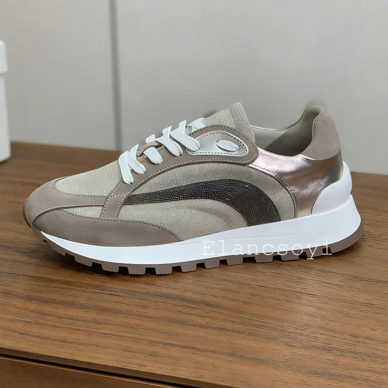 Женские кроссовки на шнуровке – обзор и цена Knit Fabric Lace Up Sneakers