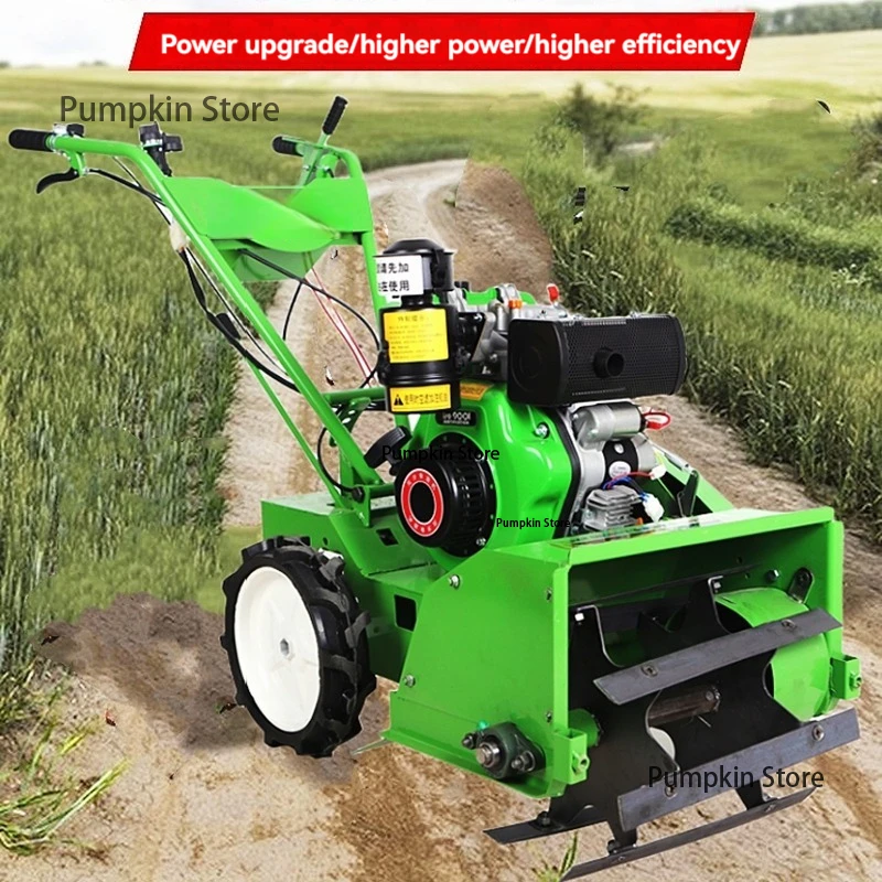 Four-wheel drive diesel weeder, multi-functional weeding, rotary tillage and soil loosening, agricultural lawn mower