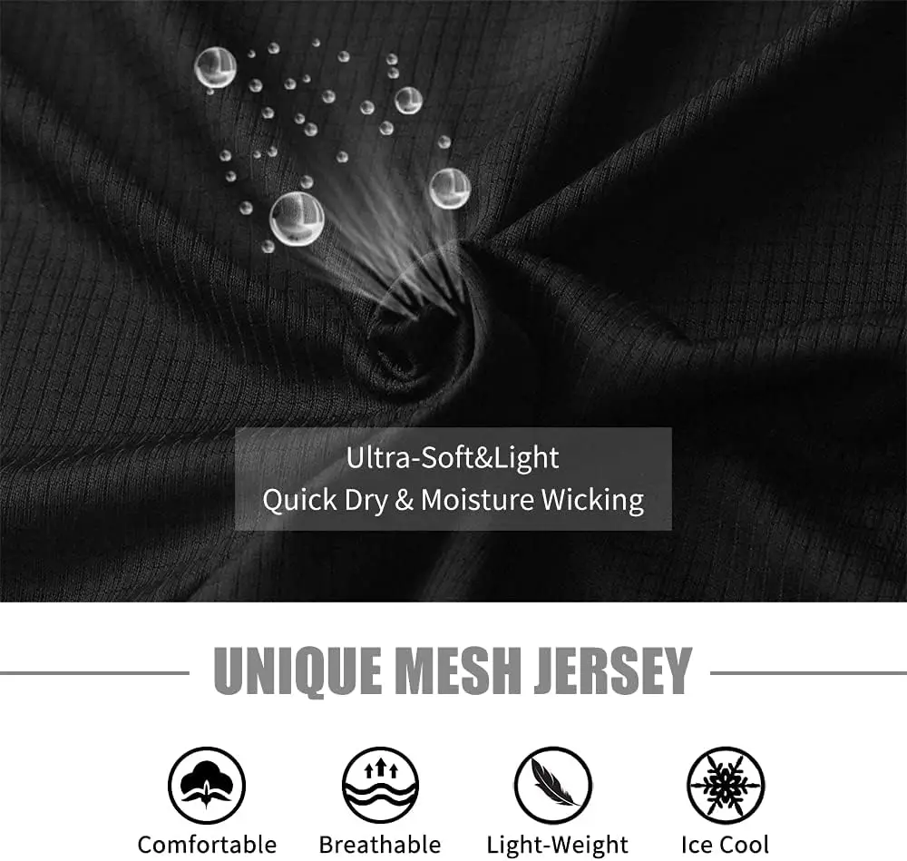 

Men's Workout Shirts Lightweight Sun Protection SPF Quick Dry T-Shirts Fishing Hiking Running