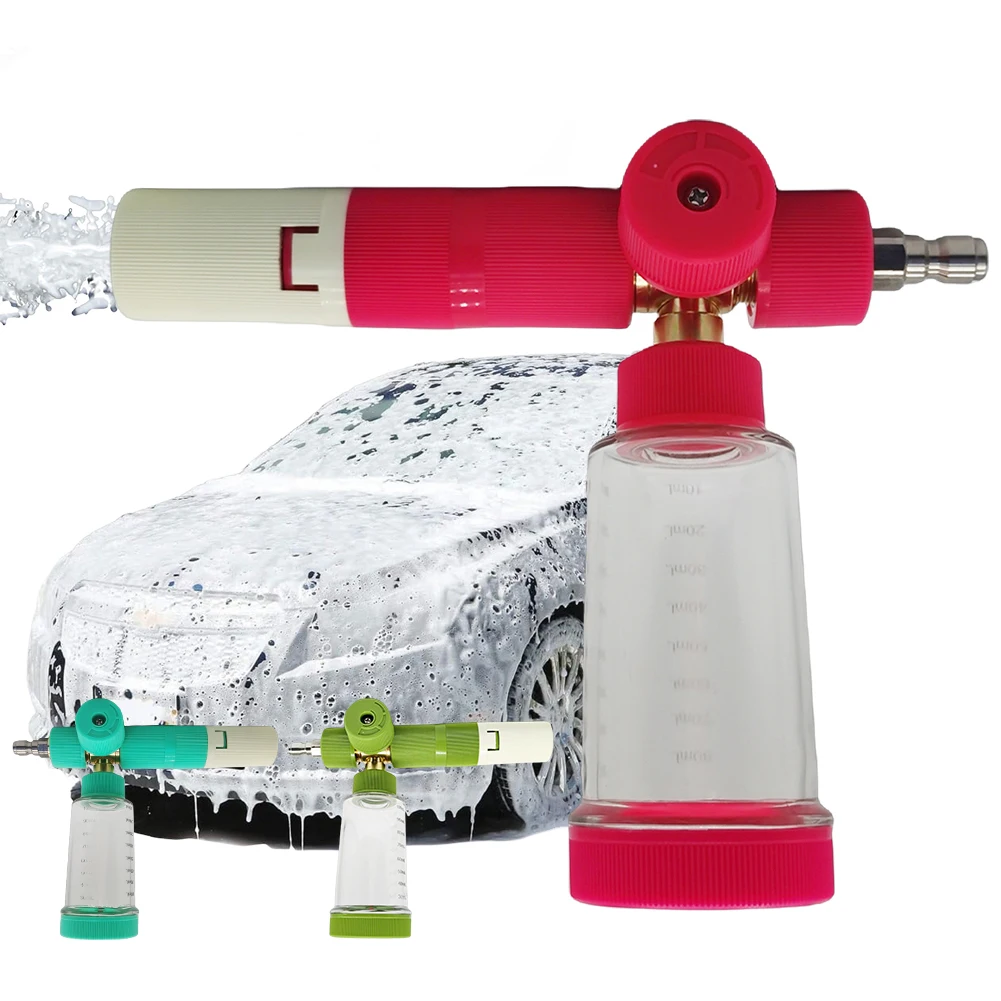 

Бутылка-распылитель для мыльной пены на 100 мл с быстроразъемным разъемом 1/4 дюйма, распылитель пены для автомойки, регулируемый горшок-распылитель пены для автомойки