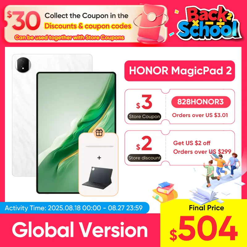 Global Version Original Honor Tablet MagicPad 2 Snapdragon 8s Gen 3 12.3'' 3K OLED 144Hz Display Pad 10050mAh Long Battery Life