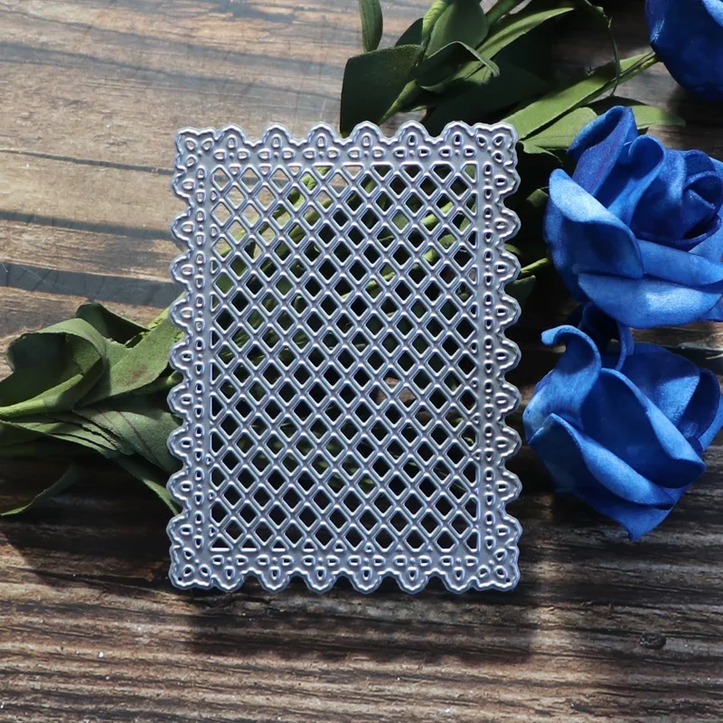 Rectangle Background Lattice Frame Metal Cutting Dies Diy Scrapbooking Photo Album Decorative Embossing Stencil Paper Card Craft