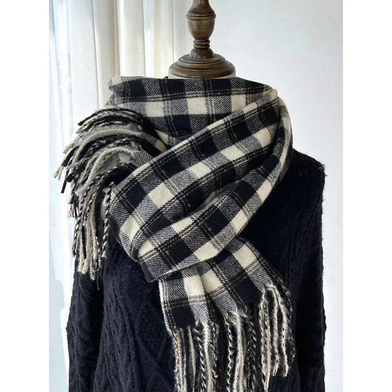New Sweet Vintage Scarf Headscarf Winter Women Ladies Men Preppy Plaid Scarve Soft Mujer Male Foulard Wrap Shawl Unisex
