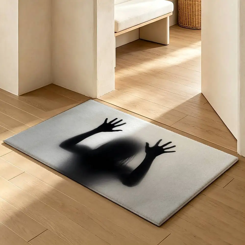 A-Abstract Silhouette of Nude Woman  Soft Absorbent Decorative Floor Mat for Bathroom Entryway Living Room