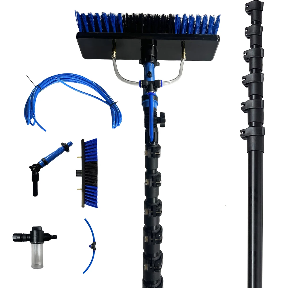

High Quality 24ft Telescopic Cleaning Brush Lightweight Window Cleaning Water Fed Pole
