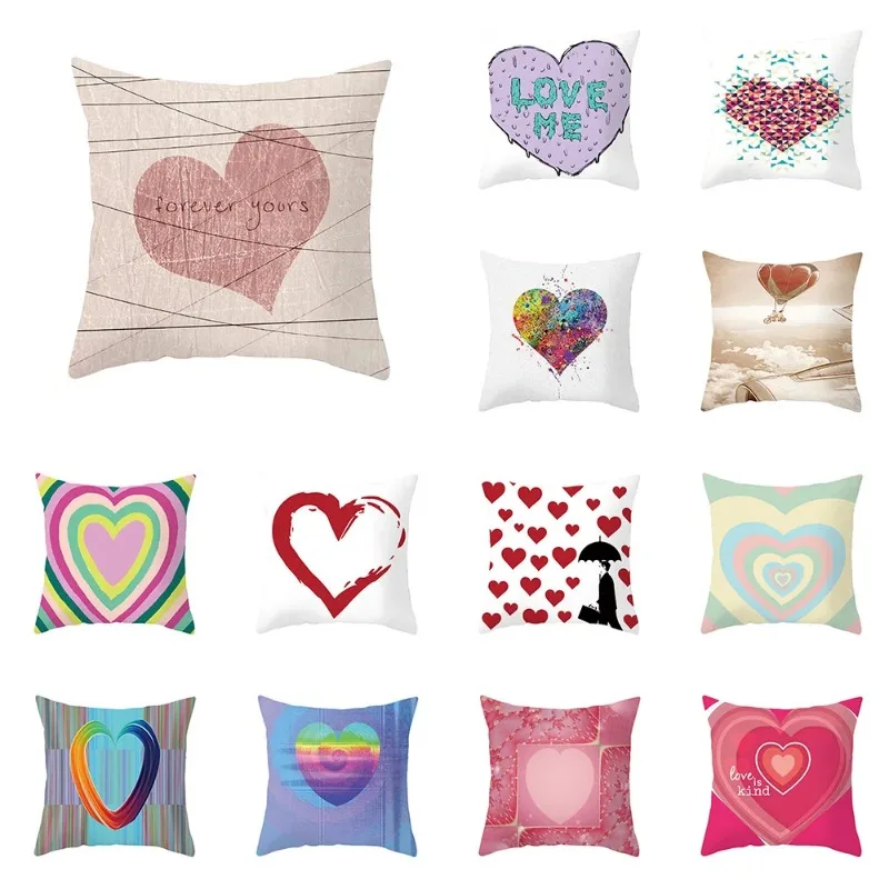 Valentine's Day Couple Love Print Pattern Cushion Cover Home Living Room Sofa Car Decoration Pillow pillowcase