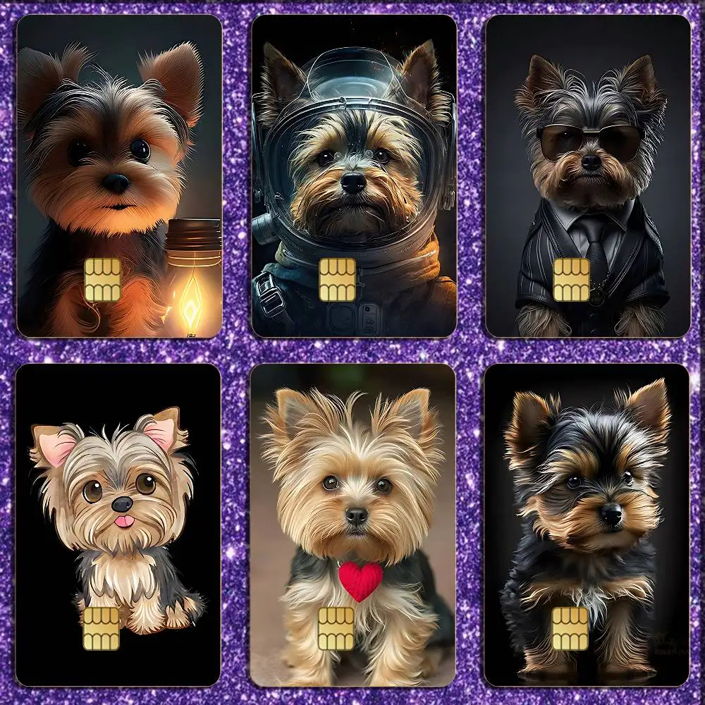 

Yorkshire terrier dog Sticker Film Tape Skin for Credit Card Debit Card Cartoon Waterproof Stickers Small Chip