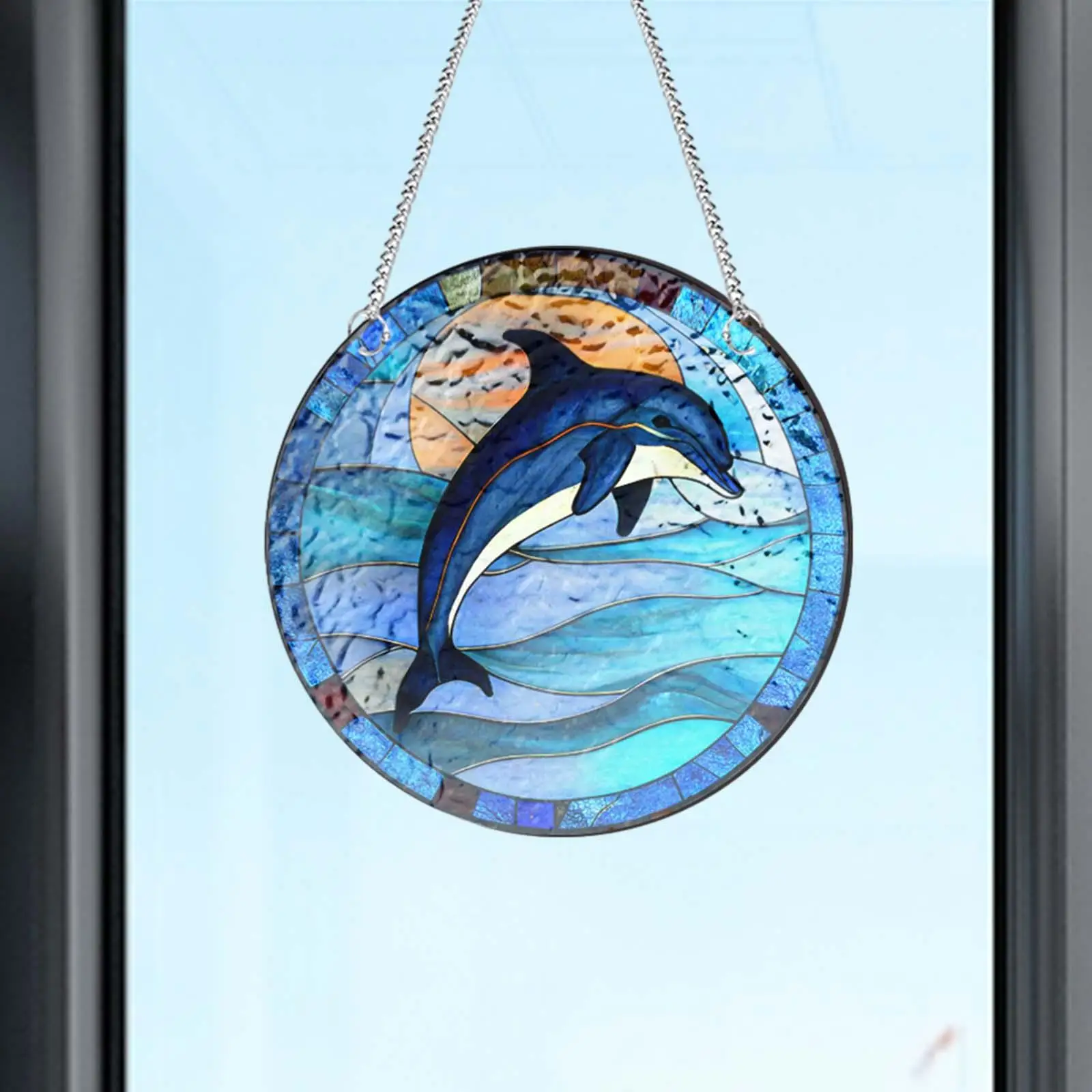 Stained Glass Window Hanging Decor Colorful Animal Hanging Ornament Acrylic for Living Room Bedroom Door Outdoor Festival