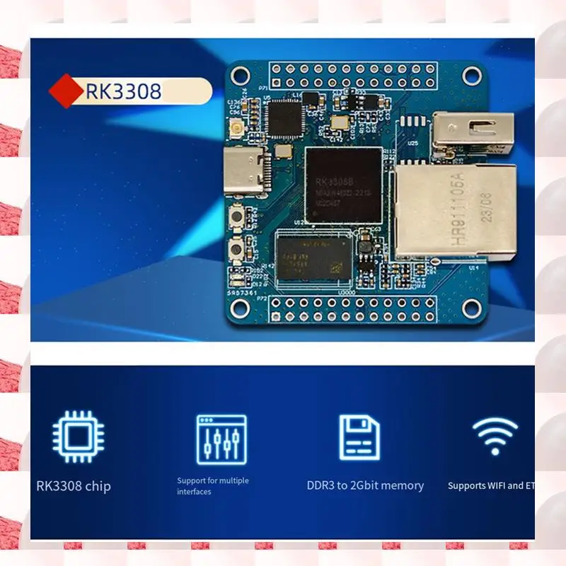ABGN LCPI RK3308B Quad-Core CPU Development Board DDR3-2Gbit Iot Development Board,Support Ethernet Port And Wifi