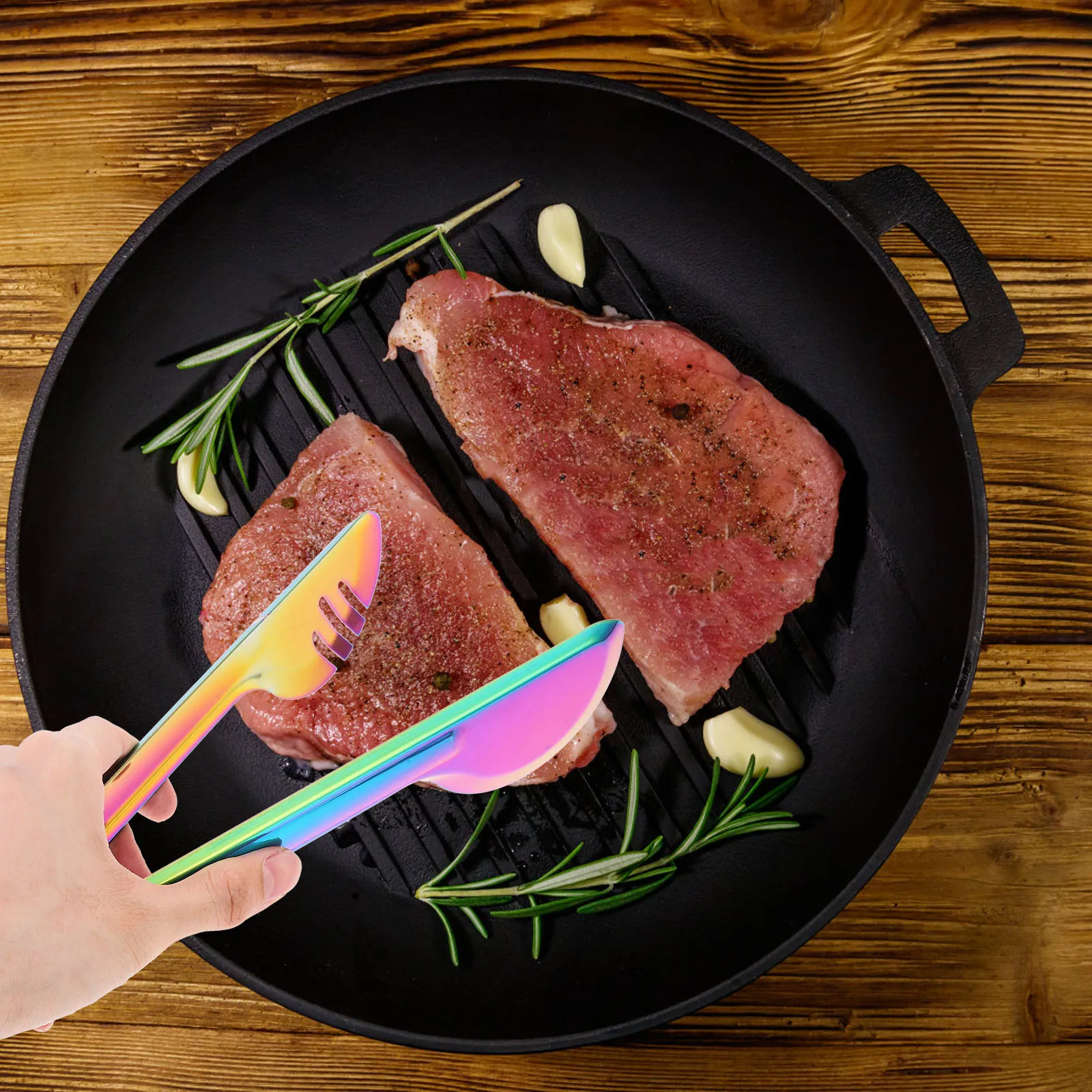 

4pcs Food Set Kitchen For Serving Salad Steak Grilling Food For Serving Stainless Tongs Metal Tongs Cooking Utensils