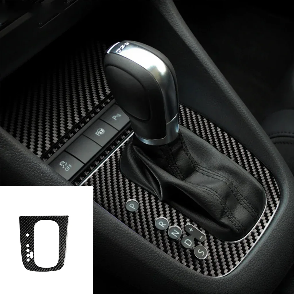 폭스바겐 골프 6 Gti R MK6 2008-2012 탄소 섬유 인테리어 자동차 기어 시프트 패널 커버 프레임 트림 스티커, 자동차 액세서리