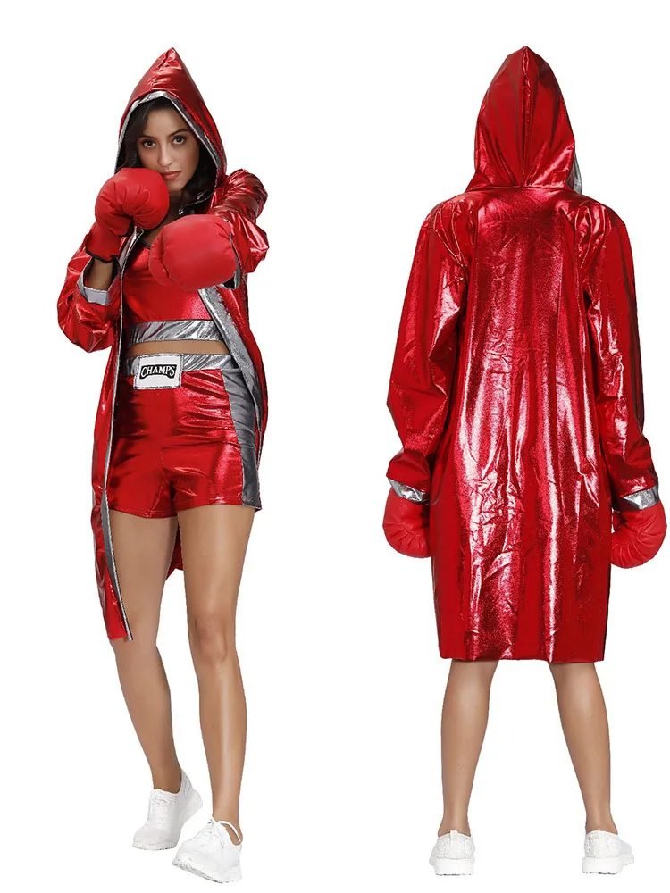 Loween Ensemble de costumes de cosplay de boxe pour hommes et femmes Cany Conférence annuelle Par Funny Boxer Cetition Perfo...