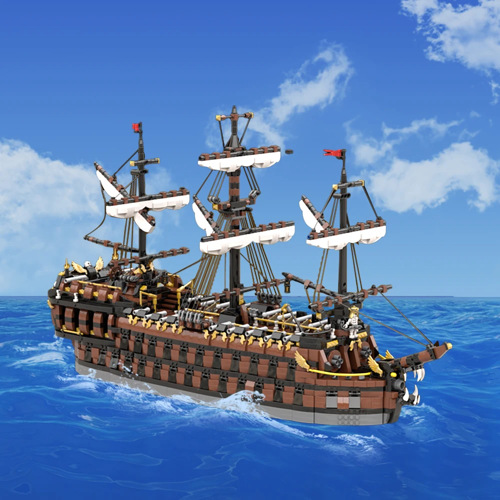 

MOC The Phantom Dancer Ship Building Blocks Medieval Sailboat Revenge Warship Sailboat Model Bricks Toys Childrens Birthday Gift