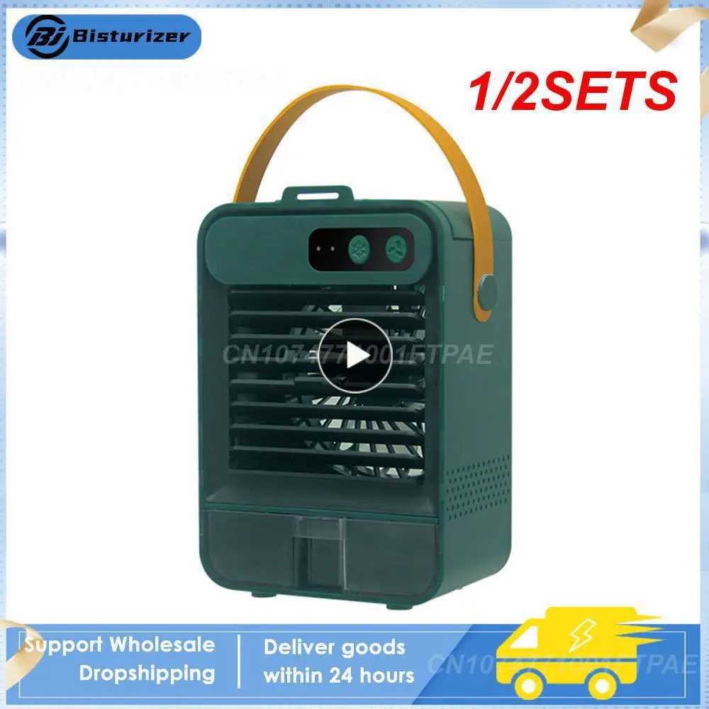 Ventilador de humidificación doméstico, aire acondicionado silencioso eléctrico, refrigeración por agua, 1/2 juegos