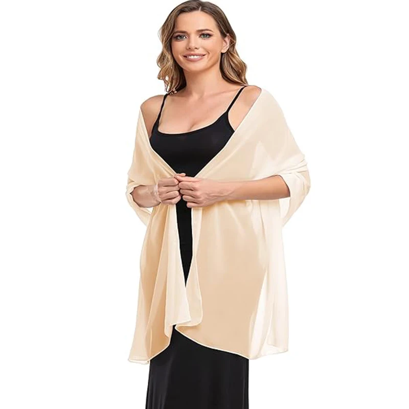 Women's chiffon scarf shawl Evening dress Soft elegant silk suitable for wedding dinner party image 3