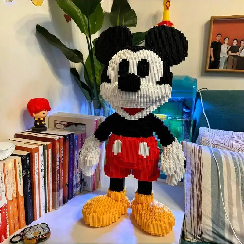 Disney 45 cm Mickey Micro Deeltje Bouwstenen Cartoon Leuke Puzzel Speelgoed Decoratieve Accessoires Verjaardagscadeau