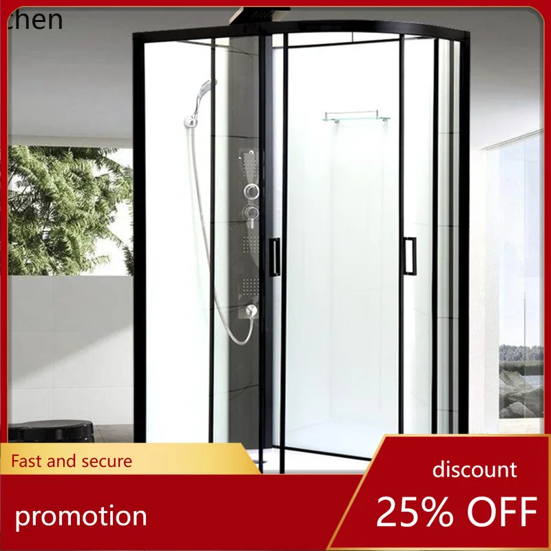 

ZML Bathroom Fan Arc-Shaped Integrated Household Shower Partition Shower Room