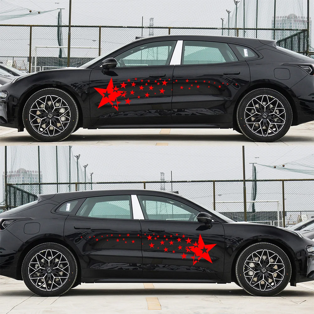 

1Pair 160*32cm Personalized Car Door Side Stickers Star Decals Car Vinyl Body Stickers Creative Cover Up Scratches Stickers